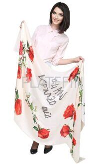 16027 Палантин "Крупные розы"