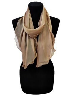 106 Шарф женский тонкий длинный однотонный