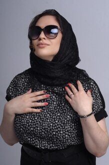 19054 Платок чёрный сетка