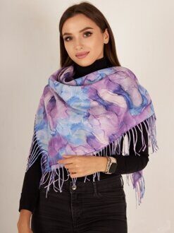 23100 Платок двусторонний акварель/цветы