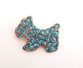 b02-51 Брошь собака из страз