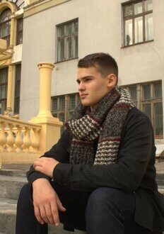 1707 Шарф вязаный унисекс