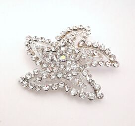 100(28) Брошь звезда со стразами