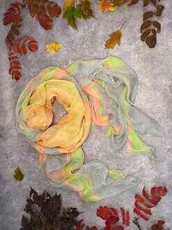 15030 палантин лен узкие и широкие яркие полоски